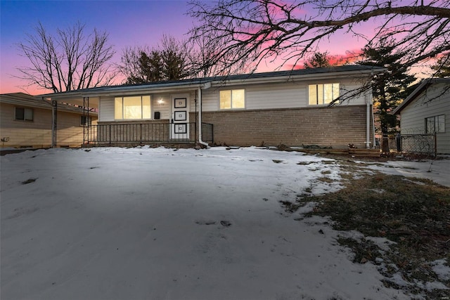 view of ranch-style home