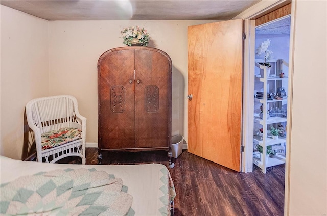 bedroom featuring dark wood-type flooring