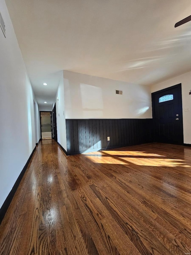 interior space featuring dark hardwood / wood-style floors