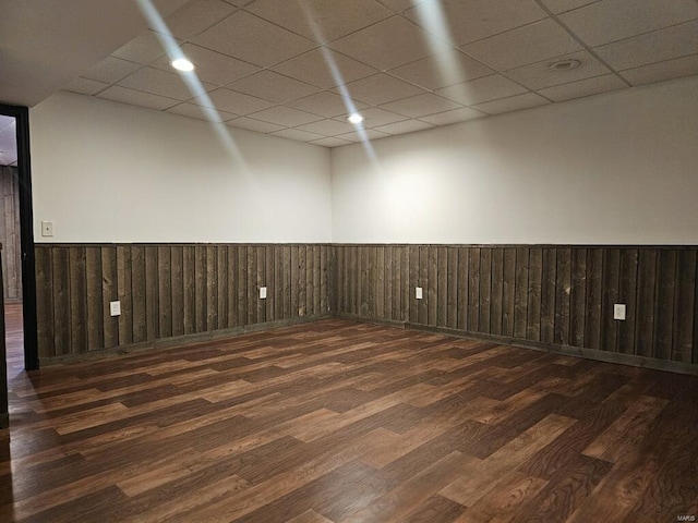 empty room featuring dark wood-type flooring