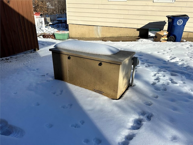 view of storm shelter