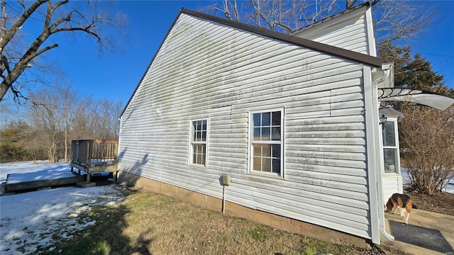 view of snowy exterior