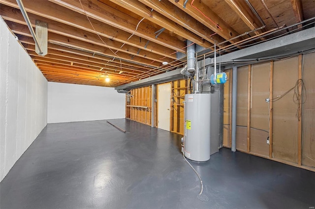 basement with gas water heater