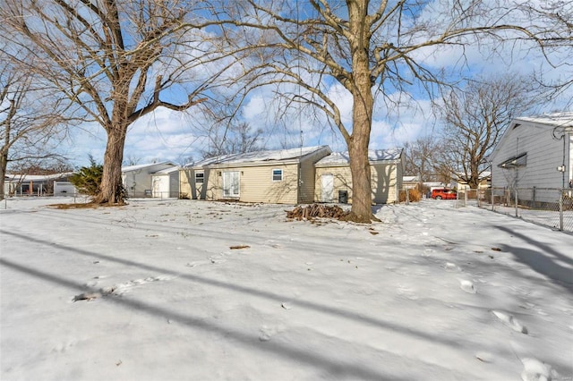 view of yard covered in snow