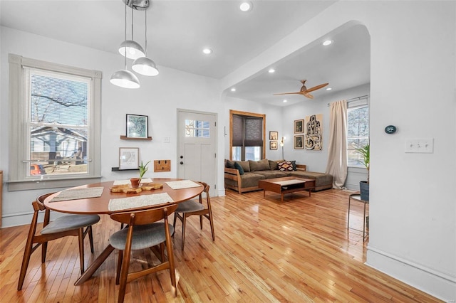 dining area featuring light hardwood / wood-style floors