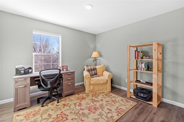 office featuring dark wood-type flooring