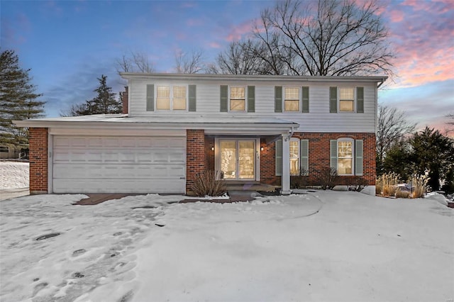 view of property featuring a garage