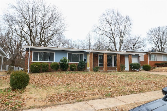 single story home with a garage