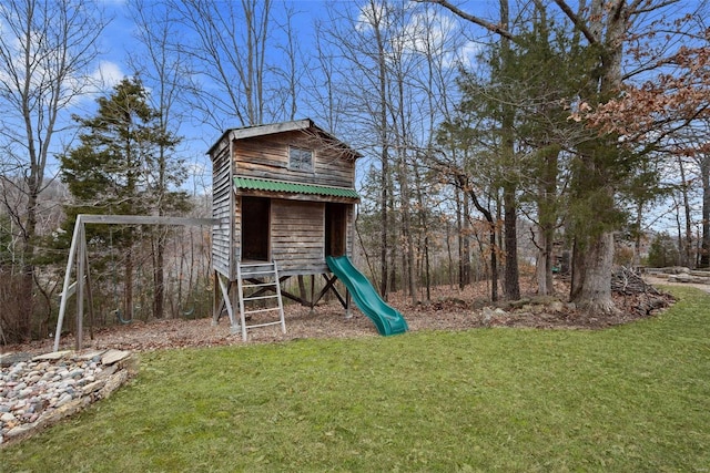 view of play area with a lawn