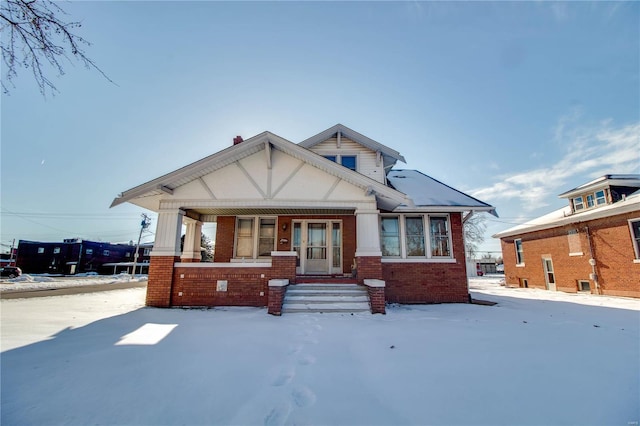 view of front of property with covered porch