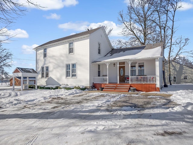 view of front of home with covered porch