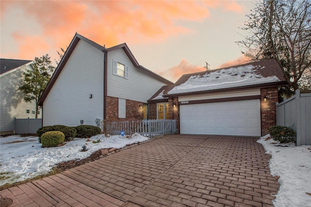 view of front of house featuring a garage