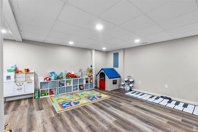 recreation room featuring hardwood / wood-style flooring