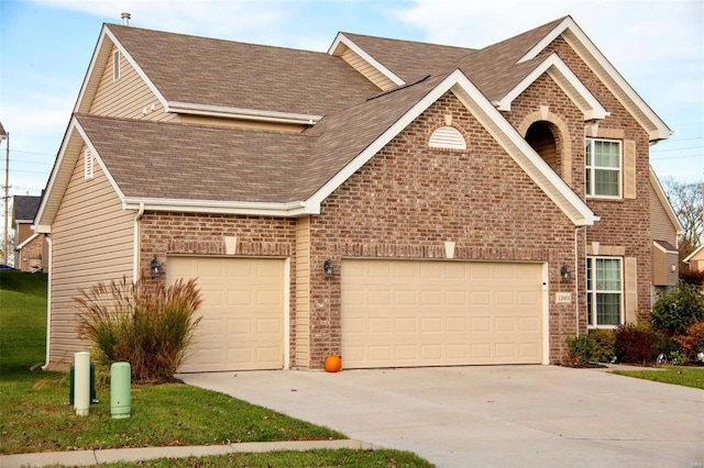 view of front of house with a garage