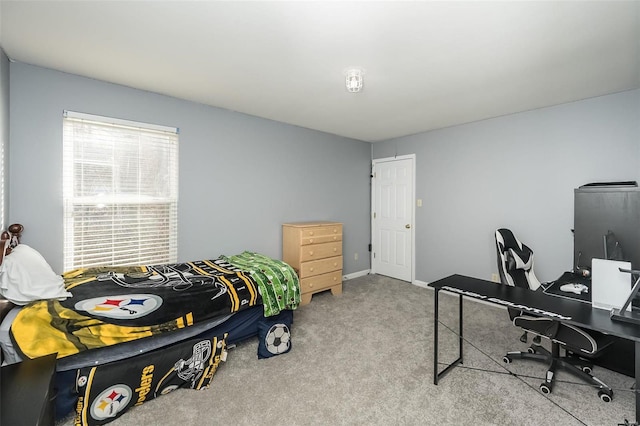 bedroom featuring carpet