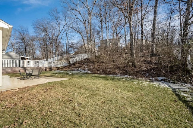 view of yard with a patio