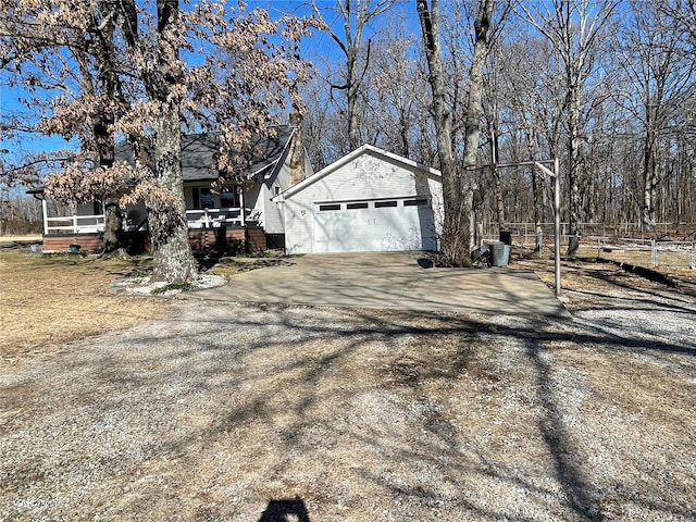 exterior space featuring a garage