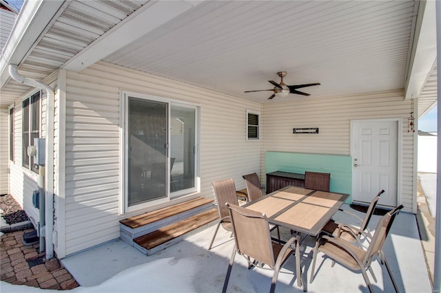 view of patio / terrace with ceiling fan