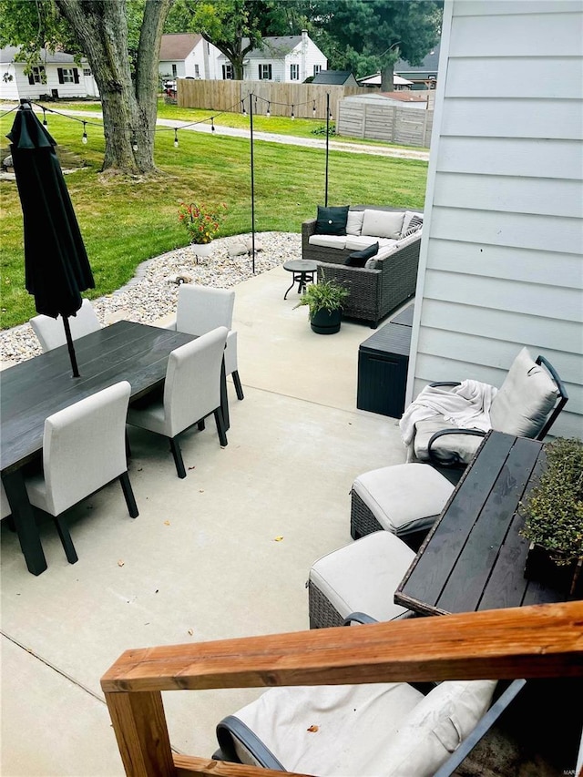 view of patio with an outdoor hangout area