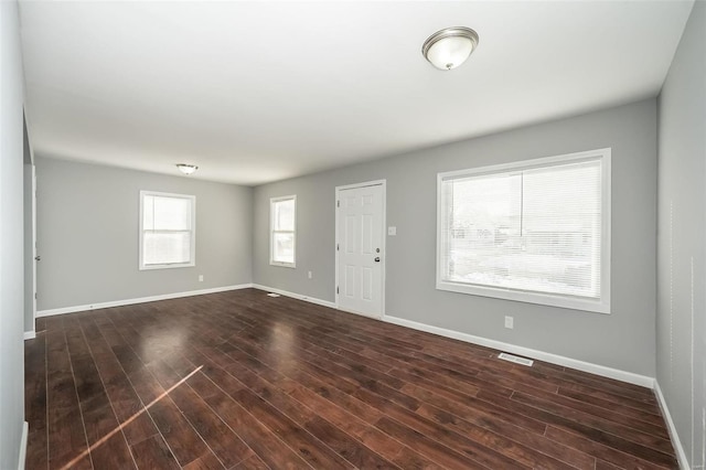 interior space featuring dark hardwood / wood-style flooring