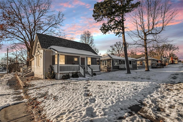 view of front of home featuring covered porch