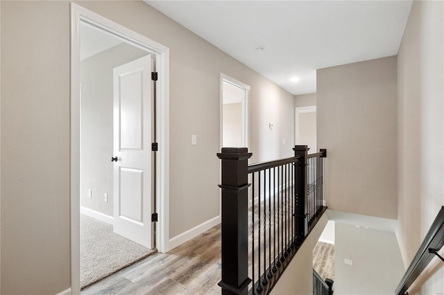 hall featuring light wood-type flooring