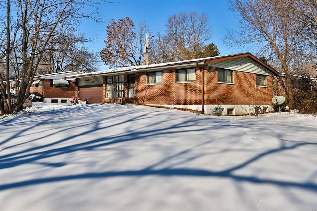 view of single story home