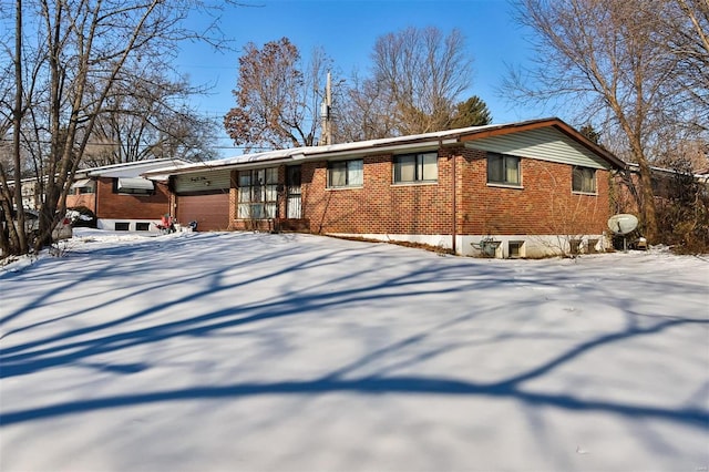 view of single story home