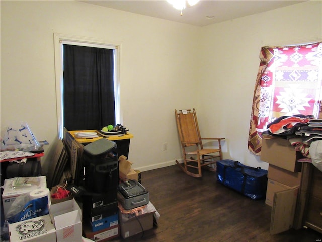 miscellaneous room with dark hardwood / wood-style floors