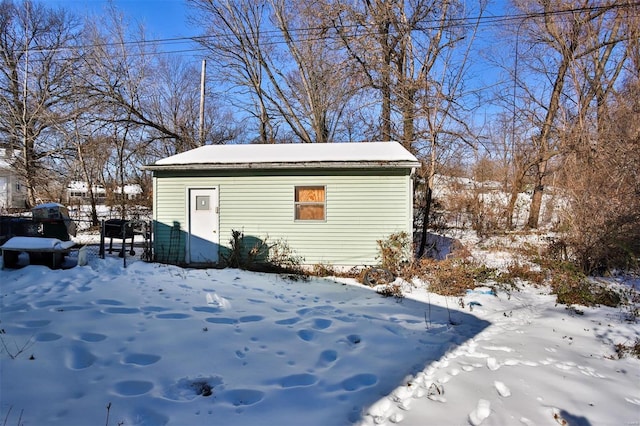 view of snow covered structure