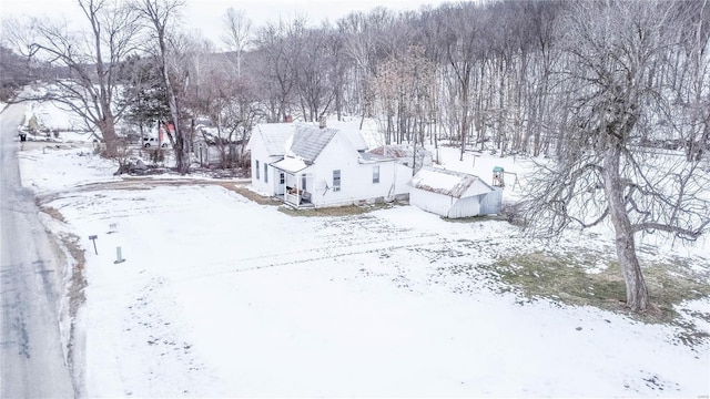 view of snowy aerial view