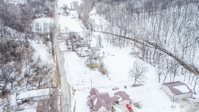 view of snowy aerial view