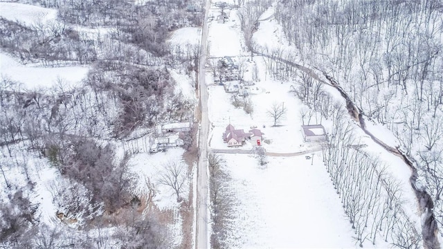 view of snowy aerial view