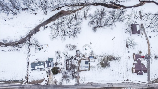 view of snowy aerial view