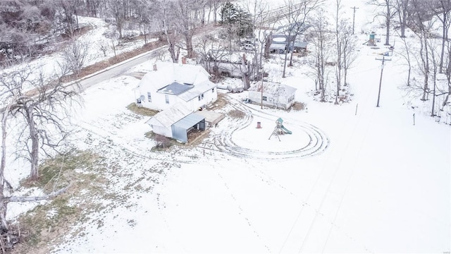 view of snowy aerial view