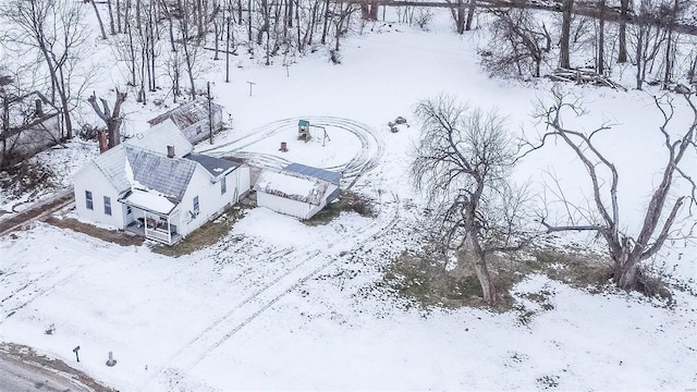 view of snowy aerial view