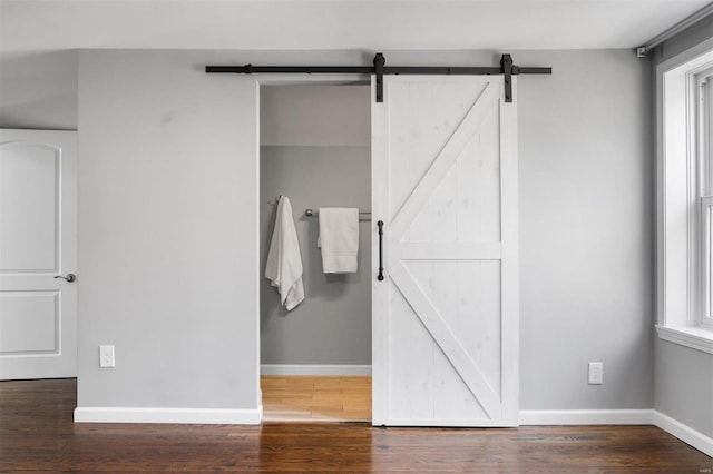 bathroom with wood-type flooring