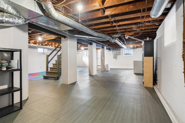 basement with washer / dryer