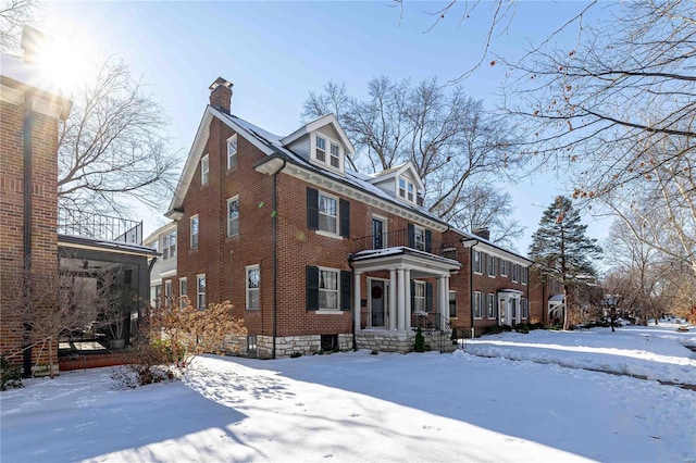 view of snow covered exterior