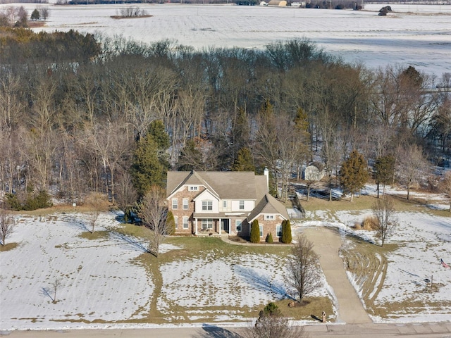 view of snowy aerial view