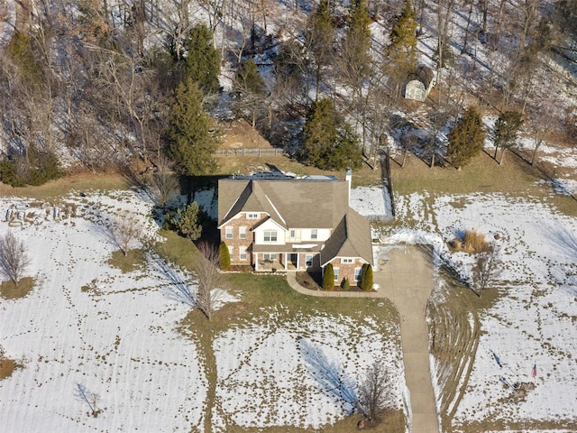 view of snowy aerial view