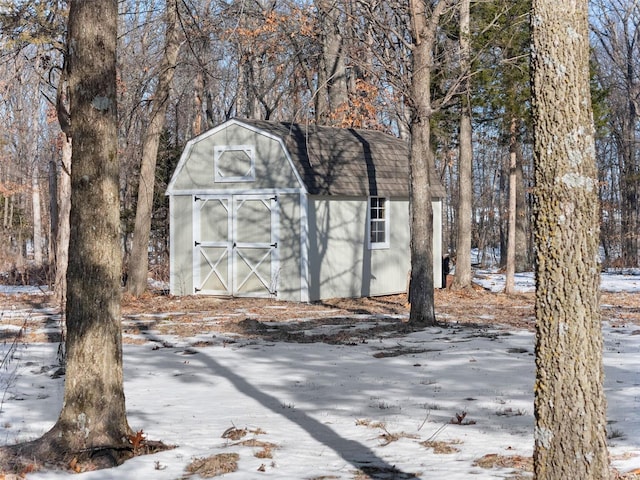 view of snow covered structure