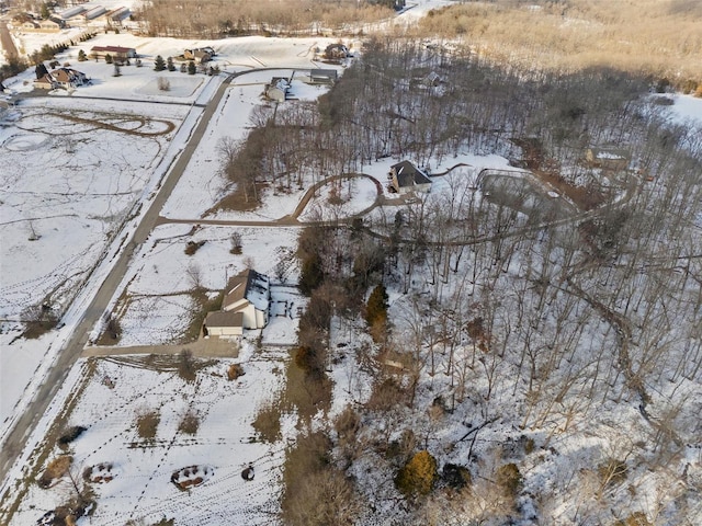 view of snowy aerial view