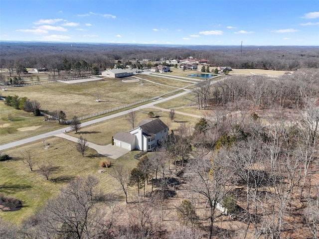 aerial view with a rural view