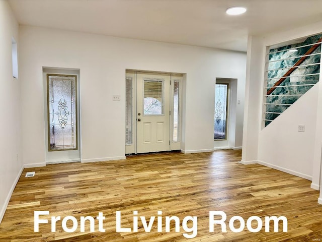 foyer featuring light hardwood / wood-style flooring