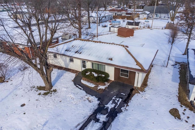 view of snowy aerial view