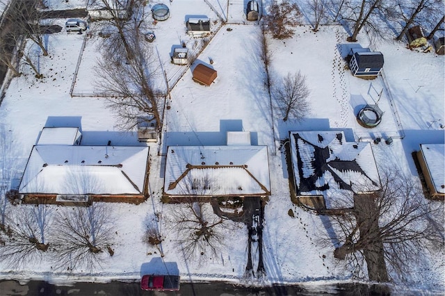 view of snowy aerial view