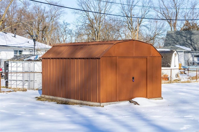 view of snow covered structure