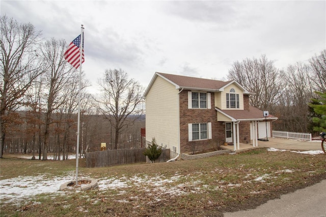 view of front of home featuring a garage