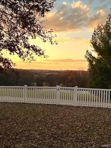 view of yard at dusk